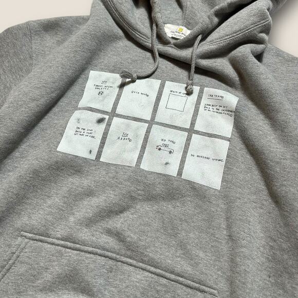 Jean-Michel Basquiat Hoodie Gray Large Art Graphic Pullover Streetwear M05 - Picture 3 of 5